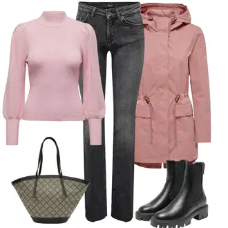 Outfity z džínu Rovná noha s Růžová/Fialová Podzimní bunda/Zimní Bund/Zimní Parka/Jarní bunda/Dvojitá bunda/Bunda 2v1/Udržitelná bunda/Parka Přechodová Bund/Neobvyklá bunda Only "Zimní nálada"