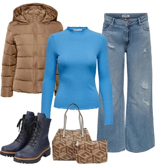 Mini Outfit s Béžová/Hnědá/Khaki VERO MODA "Zimni nálada"