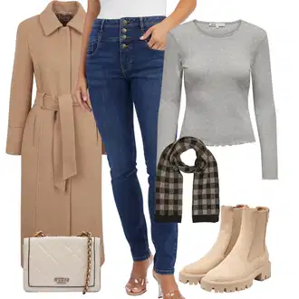 Outfity na zimu Pruhovaný s Šedá Only "Zimní nálada"