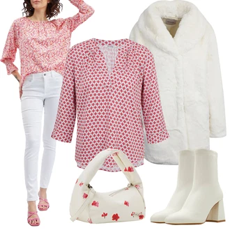 Outfity na zimu s Šedá/Bílá/Krémová orsay "Zimní outfity"