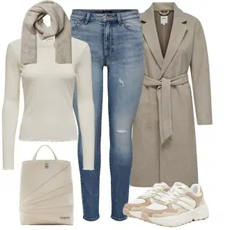 Outfity na zimu Pruhovaný s Šedá Only "Zimní outfity"