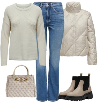 Outfity na zimu s Modrá/Světle modrá Pánské tričko/Zvonové Džíny/Džíny s Nízkým Sedem/Džíny s Rozparkem Only "Zimní outfity"