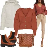 Outfity s hnědými high waist džíny orsay image