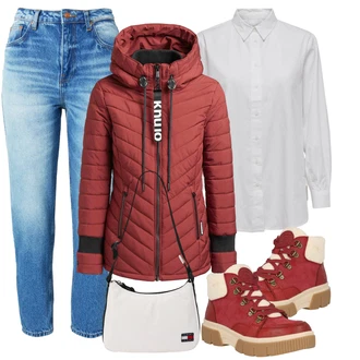 Outfity s botami s Světle modrá/Modrá Capri Džíny/Boyfriend Džínové kalhoty/Kožená Pánská Bund/Kotníková Bota/Mom Jean/Vintage džíny/Zužující se Džíny/Dámské Džíny s Délkou 7/8/High Waist Džínové Kalhoty/Zimní bunda/Zkrácené Džíny/Girlfriend Džíny/Navlékací džíny LTB "Zimní outfity"