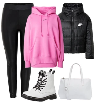 Outfity na zimu Lehké Midi s Černá Nike Sportswear "Zimní outfity"