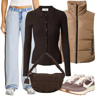 outfit mit Siva bershka "Zimski videz"
