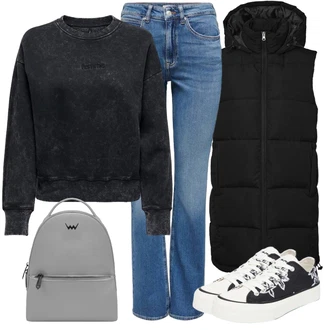 Outfit sa Bijela/Crna/Crvena/Plava Niska Tenisica/Skate cipela/Teddy Tenisica/Ljetna Tenisica/Platnena Tenisica/Rupičasta Tenisica Replay "Zimski outfit"