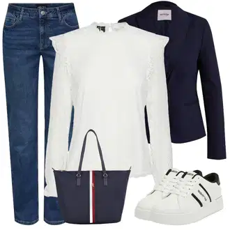 za srednje godine Outfit sa Bijela/Krem/Pink Engleska Bluza s Broderie/Dječja igračka/Čipkasta Bluza Pieces "Zimski outfit"Look: Boja, Transparentan, Romantičan, za srednje godine, cool, Prekrasan, Francuske, Steampunk