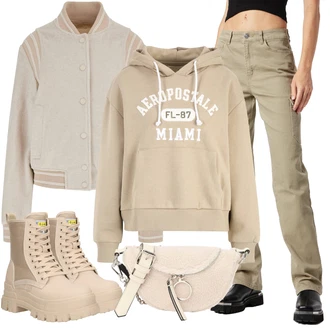 outfit mit Bež Buffalo "Zimski videz"