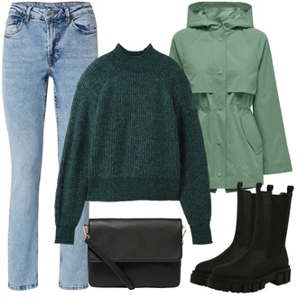 outfit mit Črna Tom Tailor Denim "Zimski videz"