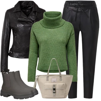 Turtleneck outfits mit Črna/Bela Freaky Nation "Zimski videz"