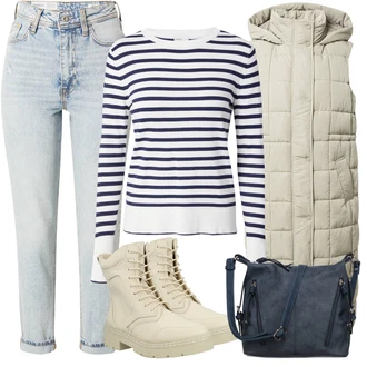 Zimske Outfiti mit Siva river island, Siva river island, Siva river island, Siva/Bež river island "Zimski videz"