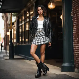 Egirl kombinacije sa Bež/Bijela MiniSuknja Iz 70-ih/Mini Suknja/Karirana Suknja/Suknja Iz 90-ih Tommy Hilfiger "90-ih godina Mini-Rock Outfit"