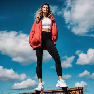 Outfit inspiracije Ljeto sa Crvena/Žuta/Crna/Siva Koledž Jakna/Bomber Jakna GAP, Siva Obuća Adidas "90-ih sportski izgled"