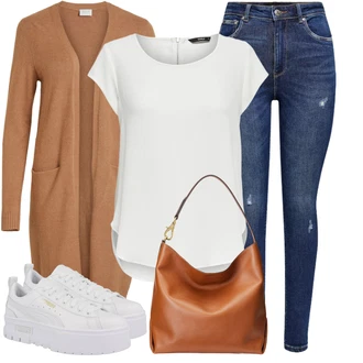 Denim outfits mit Temno modra/Modra Kavbojke z Razporkom/Usnjena Jakna/Usnjene Čevlje/Zimska jakna/Kavbojke na Poteg/Push up Kavbojke/Kavbojke Visokega Pasu/Kavbojke z Luknjo/Usnjene jakne/Ženske 7/8 Kavbojke/Gležnarji Only "Vsakodnevni Outfit"