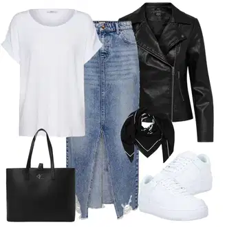 Outfit s Černá Šál/Šátek na hlavu/Bandana/Šátek Calvin Klein "Barevný jarní outfit"