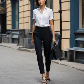 Outfity pro práci s Černá Chinos/Bengaline Kalhoty/Obleková Kalhoty/Úzká Kalhoty/Navlékací Kalhoty/Business Kalhoty B.young "Büro Look Sommer"