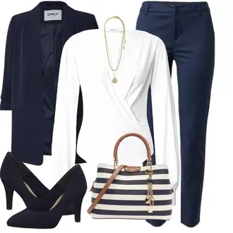 Chino Outfit sa Tamnoplava/Plava Hlače od muslina/Poslovna Hlača/Hlače s Prorezom/Treggings/Chino Hlače/Rastezljiva Hlača/Hlača od Odijela/Uske Hlača/Skinny Hlače VERO MODA "Odličan za slobodno vrijeme"