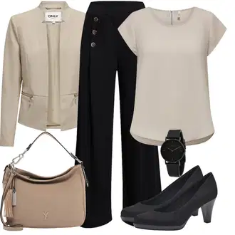 Outfit sa Crna/Žuta/Tamnoplava Palazzo Hlača/Hlače od muslina/Široka Hlača/Hlače Visokog Struka/Culotte Hlačice/Hlače s Prorezom/Marlene Hlača/Lanene Hlače/Tradicionalna Hlača Edited "Lagana odjeća"