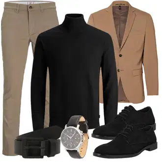 Smart Casual Outfit mit Braun/Beige/Khaki Mantel/Strickjacke Tracht/Stehkragen-Strickjacke/Baumwoll Strickjacke/Strickjacke Gefüttert/Kaschmir-Strickjacke/Vintage Strickjacke/Sommerstrickjacke/Bluse Große Größe/Bluse und Tunika/Kostüm SELECTED HOMME "Buro Outfit"Look: Uni, Büro, Smart Casual, Business, Edel, Elegant