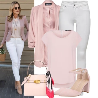 Outfity pro práci Plnější Postavou Léto s Růžová Halenka Móda Pro Plnoštíhlou/Tunika/Tričko & Top Móda Pro Plnoštíhlé Only "Lehký outfit"