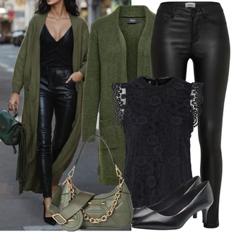 Čtvrtinový rukáv Zapínání na knoflíky Outfit s Černá/Tmavě modrá Halenka a Tunika Tunika/Halenka Móda Pro Plnoštíhlou/Tričko & Top Móda Pro Plnoštíhlé Pieces "Lehký outfit"