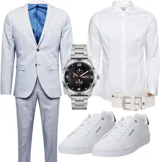 Business Outfits Mollige Sommer mit Weiß/Creme Bluse Große Größe/Business Hemd/Businesshemd/Bügelfreies Hemd/Hemdbluse Jack & Jones "Business Outfit"
