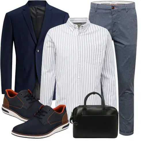 Dunkelblau/Hellblau Anzug Sakko/Anzug/Kostüm Jack & Jones kombinieren