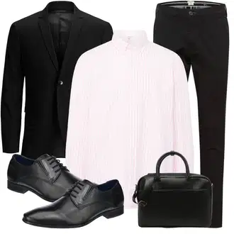 Business Outfits Mollige Sommer mit Schwarz Hose Große Größe/Slim Hose/Skinny Hose/Business Hose/Twill Hose/Anzughose/Hose mit Schlitz/Stretchhose SELECTED HOMME "Business Outfit"