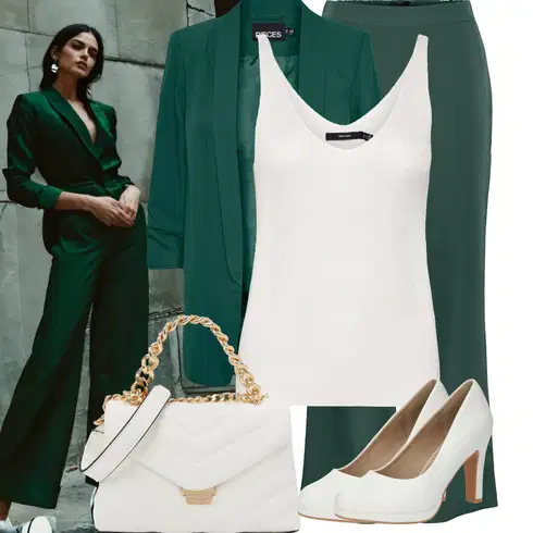 Kombinace Zelená/Tyrkysový/Tmavě Zelená Kalhoty se Štěrbinou/Marlene Kalhoty/Mušelínové kalhoty/Kalhoty s Vysokým Pasem/Široká Kalhoty/Rozšířená Kalhoty/Culotte Kalhoty/Palazzo Kalhoty/Obleková Kalhoty Pieces