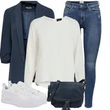 Outfity s bílými jersejovými blůzami image