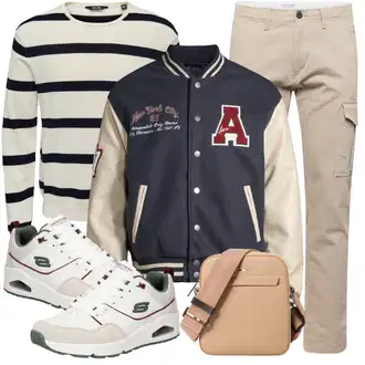 Keilabsatz Outfit mit Weiß/Beige/Rosa/Khaki/Dunkelgrün/Creme Schuh Vintage Sneaker/SkateSchuh/Sneaker Low/Schmaler Sneaker/Sommer Sneaker/Sneaker Mit Lochmuster/gesundheitsSchuh Skechers "Casual Outfit"