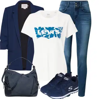 Outfit sa Pastelne boje/Smeđa/TamnoPlava/Plava Sako Jakna/Sakoi za Bluzu/Casual Sako/Kožna jakna za muškarce/Pamučni Sakoi/Elegantni Sako/Pleteni Sako/Dugi Sako/Blejzer s Printom za Žene/Kratki Sako/Kožna jakna za muškarce SOAKED IN LUXURY "Moderna kombinacija za slobodno vrijeme"