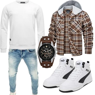 Outfit mit Braun/Beige Hoodie Kapuzenpullover/Women's Fleece Sweatshirts/Hoodie/Sweatjacke/Strick Hoodie/Ausgefallener Hoodie/Sport Hoodie TACVASEN "Cool Outfit"