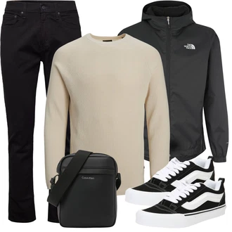 Outdoor Outfit mit Schwarz Gerade Hose/5 Pocket Hose/Skinny Hose/Twill Hose/Hose mit Schlitz/Slim Hose/Winterjacke/Biker Jeans/Lederjacke/Damen 7/8-Länge Jeans/Regular-Fit Jeans/Leder Schuhe/Jeans mit Schlitz/Straight Leg Jean/Tapered-Jeans/Thermojeans/Slim Fit Jeans levi's ® "Cool Outfit"Look: Uni, Outdoor, Coole, Premium, Old Money, Moderne, Schlichte, Smart Casual, Classic