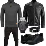 Outfits mit braunen Lederjacken image