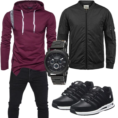Dunkelrot/Bordeaux/Lila Unisex Hoodie/Sport Sweatshirt/Hoodie/Ausgefallener Hoodie/Sport Hoodie Anyu kombinieren