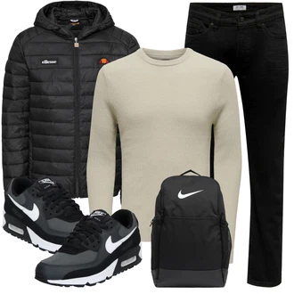 Frühlings Outfits Esthetische mit Grau/Dunkelblau/Dunkelgrau/Blau/Hellgrau Sneaker Low/Skateschuh/Vintage Sneaker/Winter Sneaker/Schmaler Sneaker Nike Sportswear "Cool Outfit"Look: Empire, Smart Casual, Streetwear, Skater, Schön, Classic, Premium, Elegant, Esthetische, Sportlich, 90er