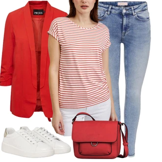 Outfity pro volný čas s Červená Taška Přes Rameno Tom Tailor "Cool outfity na volný čas"