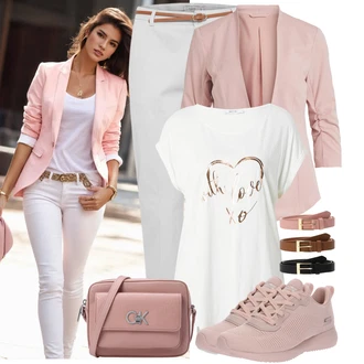 Outfit s Růžová Bota na fitness/Běžecká bota/Gymnastická bota/Tréninková bota Skechers "Módní outfit pro volný čas"