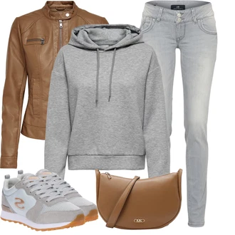 Outfit sa Siva/Svjetlosiva/Tamnosiva Džemper Za Žene/Vintage majica s kapuljačom/Sportska majica/Džemper od Flisa/Unisex Majica S Kapuljačom/Sportska dukserica/Pletena dukserica/Otmjena majica s kapuljačom/Džemper s kapuljačom/Pulover S Kapuljačom Only Play "Lagana odjeća"