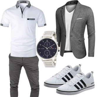 Frühlings Outfits Casual mit Grau COOFANDY "Cooles Outfit"Look: Casual, Classic, Elegant, Moderne, Sportlich, Schick, Western, Büro, Stil, Business, Emo, Indoor