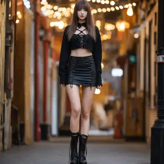 Egirl kombinacije sa Crna Kožna Suknja/Unisex Suknja/Kožna Mini Suknja/Zimska Suknja/Kordasta Suknja/Uredska Suknja/Mini Suknja VERO MODA "Egirl stil"