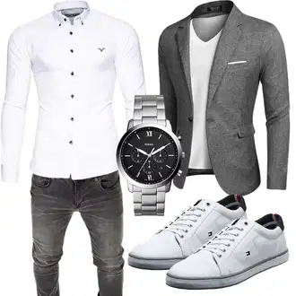 Elegante Outfits Moderne mit Grau COOFANDY "Elegant Outfit"Look: Casual, Classic, Elegant, Moderne, Sportlich, Schick, Western, Büro, Stil, Business, Emo, Indoor