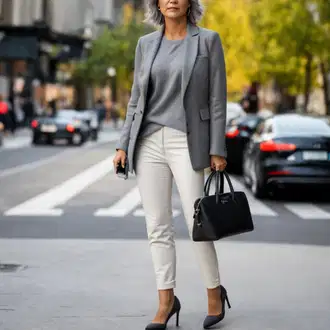 Chic Outfits Poslovna mit Khaki/Siva/Rjava/Bež Polo Ralph Lauren "Eleganten Ab-60-videz"Look: Plemenita, Klasična, Nor, Poslovna, Pisarna
