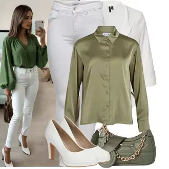 Outfit s Bílá/Krémová Lodička na Vysokém Podpatku/Vintage Lodička/Lodička na Platformě/Lodička s vysokým nártem/Lodička na Podpatku/Pohodlná lodička/Business Bota/Elegantní Bota About You "Profesionální vzhled"