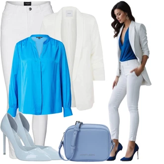 Outfit sa Siva/Bijela/Krem Skinny Hlače/Jeggings/Tajice s Prorezom/Termo Hlača/Tajice visokog Struka/Treggings VERO MODA "Outfit za slobodno vrijeme"