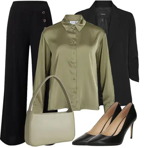 Kombinace Černá/Žlutá/Tmavě modrá Palazzo Kalhoty/Kalhoty s Vysokým Pasem/Kalhoty se Štěrbinou/Culotte Kalhoty/Široká Kalhoty/Mušelínové kalhoty/Tradiční Kalhoty/Marlene Kalhoty/Lněné Kalhoty Edited