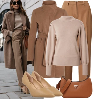 Outfit sa Bež/Smeđa Udobna pumpa/Slingback Pumpa/Pumpica S Visokim Prednjim Dijelom/Poslovna Obuća/Elegantna Cipela/Vintage Pumpa/Pumpa na Niskoj Peti Bullboxer "Poslovni look"