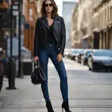 Leather leggings outfits Športne majice za dame image